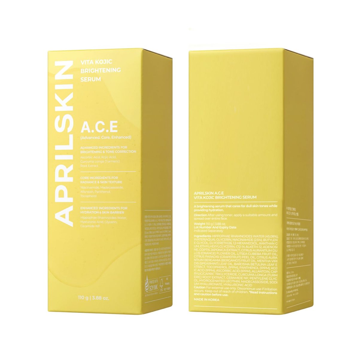 APRILSKIN A.C.E Serum - Vita Kojic Serum for Brightening & Glow, 3-Second Brightening, Kojic Acid & Vitamin C for Uneven Skin Tone, Korean Skin Care, 3.88 oz - görsel 18