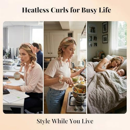 ENNUFO Heatless Curls Overnight Hair Curler – Soft Satin Blowout Rods for Long, Short, Thick & Fine Hair – Sunset Tie Dye 35in Avelisse