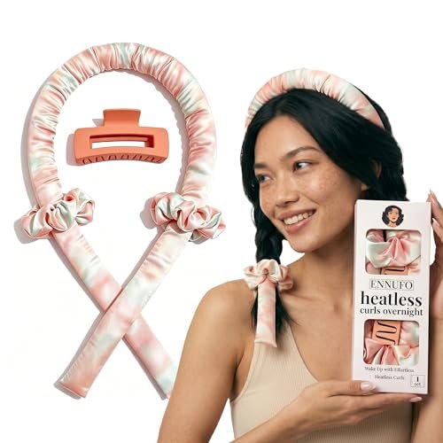 ENNUFO Heatless Curls Overnight Hair Curler – Soft Satin Blowout Rods for Long, Short, Thick & Fine Hair – Sunset Tie Dye 35in Avelisse