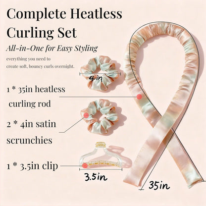ENNUFO Heatless Curls Overnight Hair Curler – Soft Satin Blowout Rods for Long, Short, Thick & Fine Hair – Sunset Tie Dye 35in Avelisse