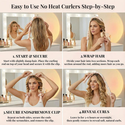 ENNUFO Heatless Curls Overnight Hair Curler – Soft Satin Blowout Rods for Long, Short, Thick & Fine Hair – Sunset Tie Dye 35in Avelisse