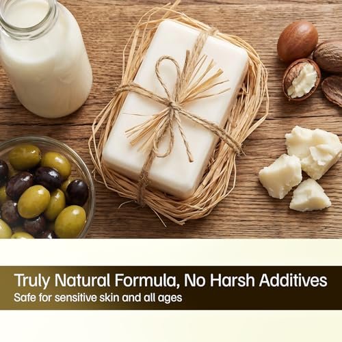 Morovan Goat Milk Soap Body Cleanser - 3 Bars (10.5 oz) Gently Cleansing & Moisturizing for All Skin Types, Gentle Formula for Dry Skin, Eczema & Sensitive Skin - Men & Women Daily Use Avelisse