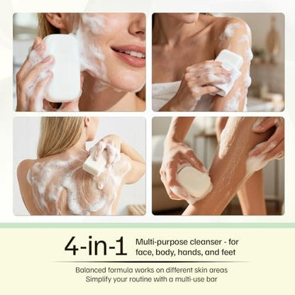 Morovan Goat Milk Soap Body Cleanser - 3 Bars (10.5 oz) Gently Cleansing & Moisturizing for All Skin Types, Gentle Formula for Dry Skin, Eczema & Sensitive Skin - Men & Women Daily Use Avelisse