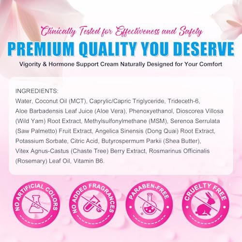 Progesterone Balance Cream for Women - Daily Skin Comfort & Balanced-Looking Skin Support with MSM, Aloe Vera, Coconut Oil & Shea Butter, 3.4 fl oz, Gluten-Free, Non-GMO, Vegan-Friendly Avelisse