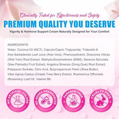 Progesterone Balance Cream for Women - Daily Skin Comfort & Balanced-Looking Skin Support with MSM, Aloe Vera, Coconut Oil & Shea Butter, 3.4 fl oz, Gluten-Free, Non-GMO, Vegan-Friendly Avelisse
