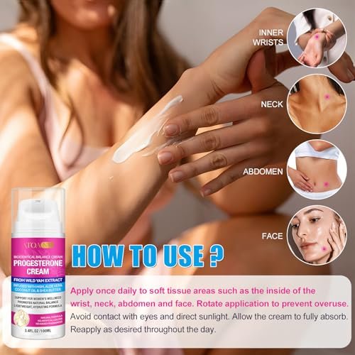 Progesterone Balance Cream for Women - Daily Skin Comfort & Balanced-Looking Skin Support with MSM, Aloe Vera, Coconut Oil & Shea Butter, 3.4 fl oz, Gluten-Free, Non-GMO, Vegan-Friendly Avelisse
