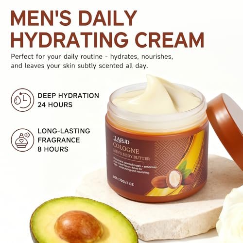 LABJD Cologne Body Butter for Men - 2 Pack Pheromone Scented Cream, Moisturizing Body Butter to Hydrate and Enhance Attractiveness Avelisse