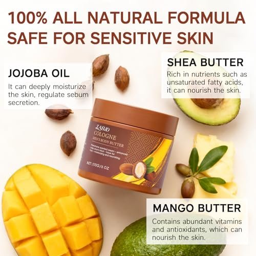 LABJD Cologne Body Butter for Men - 2 Pack Pheromone Scented Cream, Moisturizing Body Butter to Hydrate and Enhance Attractiveness Avelisse