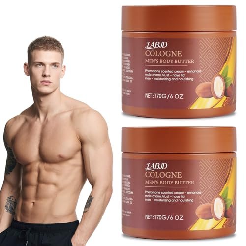 LABJD Cologne Body Butter for Men - 2 Pack Pheromone Scented Cream, Moisturizing Body Butter to Hydrate and Enhance Attractiveness Avelisse