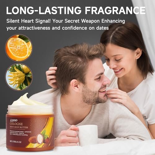 LABJD Cologne Body Butter for Men - 2 Pack Pheromone Scented Cream, Moisturizing Body Butter to Hydrate and Enhance Attractiveness Avelisse