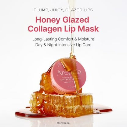 Arencia Honey Glazed Collagen Lip Mask - Overnight Lip Treatment with Collagen & Honey, 0.52 oz Avelisse