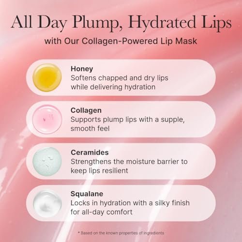 Arencia Honey Glazed Collagen Lip Mask - Overnight Lip Treatment with Collagen & Honey, 0.52 oz Avelisse