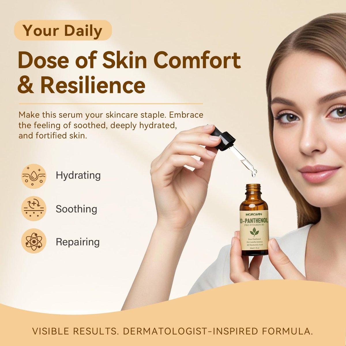 Morovan D-Panthenol Liquid: Pro-Vitamin B5 Concentrate, Cosmetic Grade Dexpanthenol for Skin Hydration, Multi-Use for DIY Face, Hair, Nail Serums & Moisturizers 1 fl oz - görsel 16