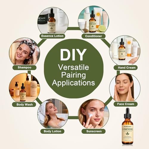 Morovan D-Panthenol Liquid: Pro-Vitamin B5 Concentrate, Cosmetic Grade Dexpanthenol for Skin Hydration, Multi-Use for DIY Face, Hair, Nail Serums & Moisturizers 1 fl oz - görsel 7