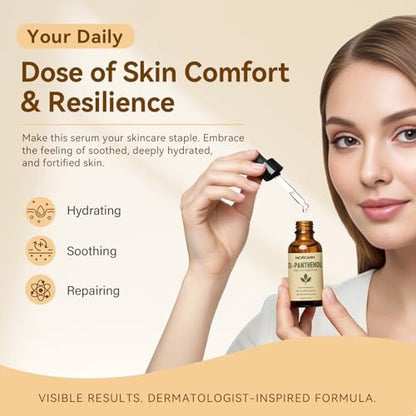 Morovan D-Panthenol Liquid: Pro-Vitamin B5 Concentrate, Cosmetic Grade Dexpanthenol for Skin Hydration, Multi-Use for DIY Face, Hair, Nail Serums & Moisturizers 1 fl oz