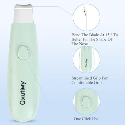 2-in-1 Skin Scrubber & Face Spatula - Blackhead Remover Tool with Silicone Brush Head for Deep Pore Cleansing, Waterproof