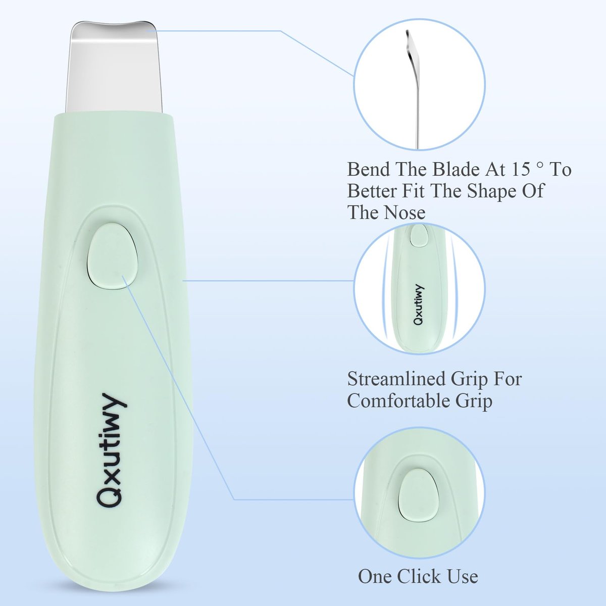 2-in-1 Skin Scrubber & Face Spatula - Blackhead Remover Tool with Silicone Brush Head for Deep Pore Cleansing, Waterproof - görsel 9