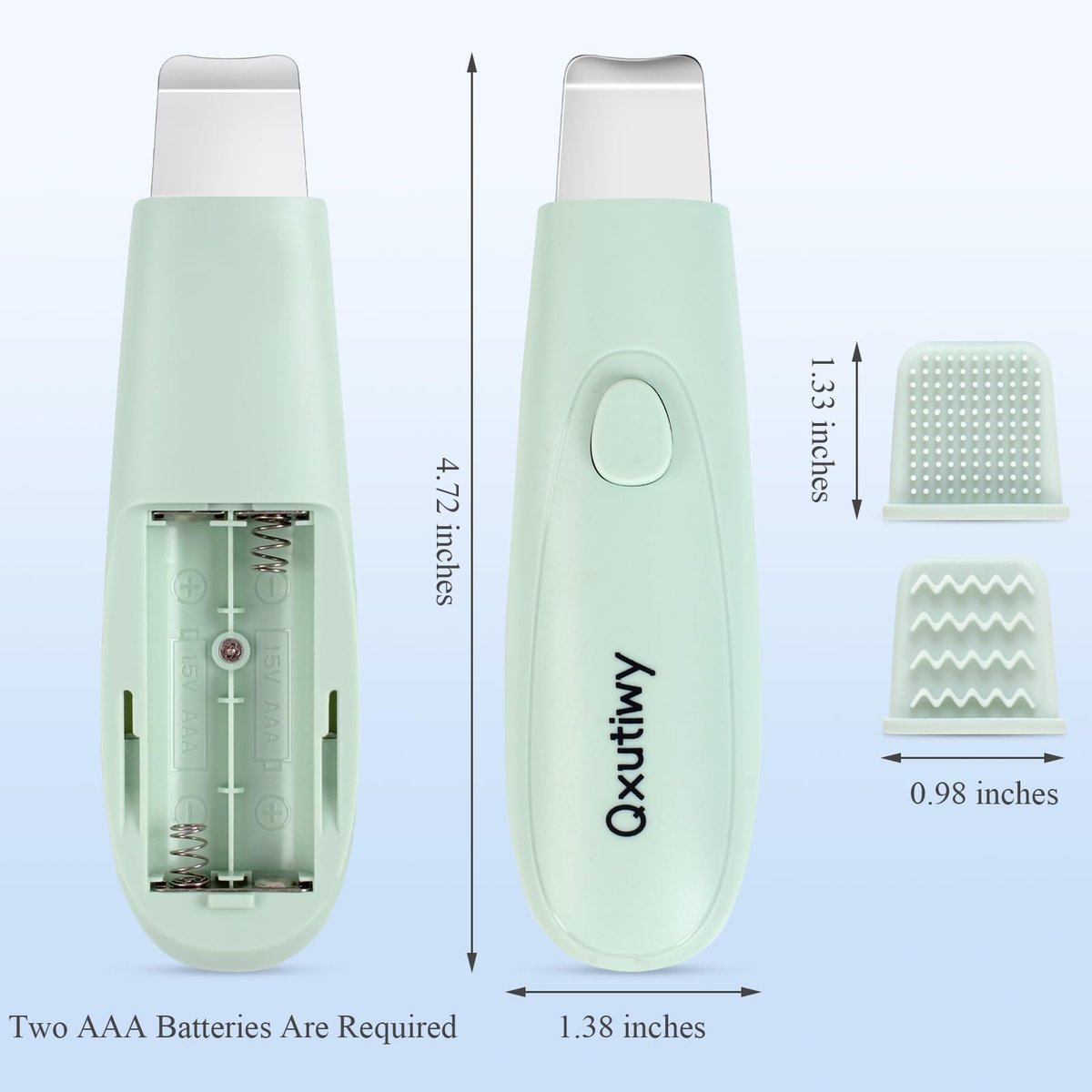 2-in-1 Skin Scrubber & Face Spatula - Blackhead Remover Tool with Silicone Brush Head for Deep Pore Cleansing, Waterproof - görsel 13