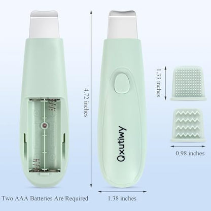 2-in-1 Skin Scrubber & Face Spatula - Blackhead Remover Tool with Silicone Brush Head for Deep Pore Cleansing, Waterproof