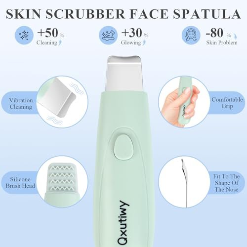 2-in-1 Skin Scrubber & Face Spatula - Blackhead Remover Tool with Silicone Brush Head for Deep Pore Cleansing, Waterproof - görsel 4