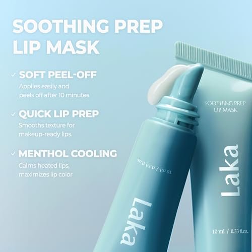Laka Soothing Prep Lip Mask – Cooling Peel Off Korean Lip Mask, Gentle Exfoliator for Dry Lips, Daily K-Beauty Lip Care, 0.33 fl oz Avelisse