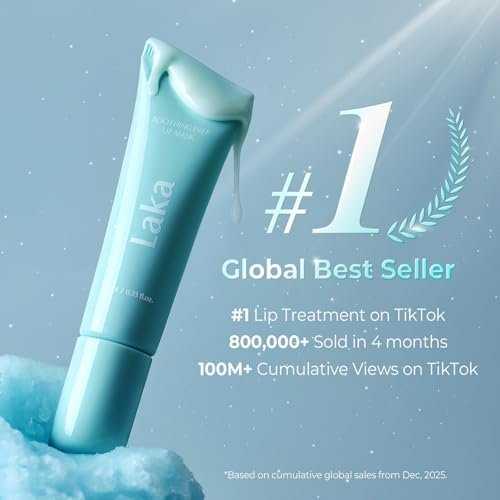Laka Soothing Prep Lip Mask – Cooling Peel Off Korean Lip Mask, Gentle Exfoliator for Dry Lips, Daily K-Beauty Lip Care, 0.33 fl oz Avelisse