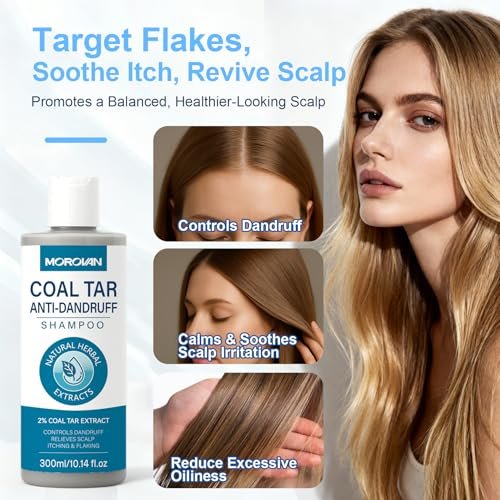 Morovan Coal Tar Dandruff Shampoo - 2% Coal Tar Extract for Severe Dandruff, Psoriasis & Itchy Scalp | Medicated Treatment for Seborrheic Dermatitis - görsel 6