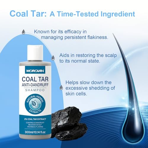 Morovan Coal Tar Dandruff Shampoo - 2% Coal Tar Extract for Severe Dandruff, Psoriasis & Itchy Scalp | Medicated Treatment for Seborrheic Dermatitis - görsel 8
