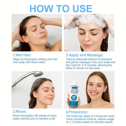 Morovan Coal Tar Dandruff Shampoo - 2% Coal Tar Extract for Severe Dandruff, Psoriasis & Itchy Scalp | Medicated Treatment for Seborrheic Dermatitis