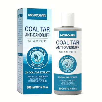 Morovan Coal Tar Dandruff Shampoo - 2% Coal Tar Extract for Severe Dandruff, Psoriasis & Itchy Scalp | Medicated Treatment for Seborrheic Dermatitis
