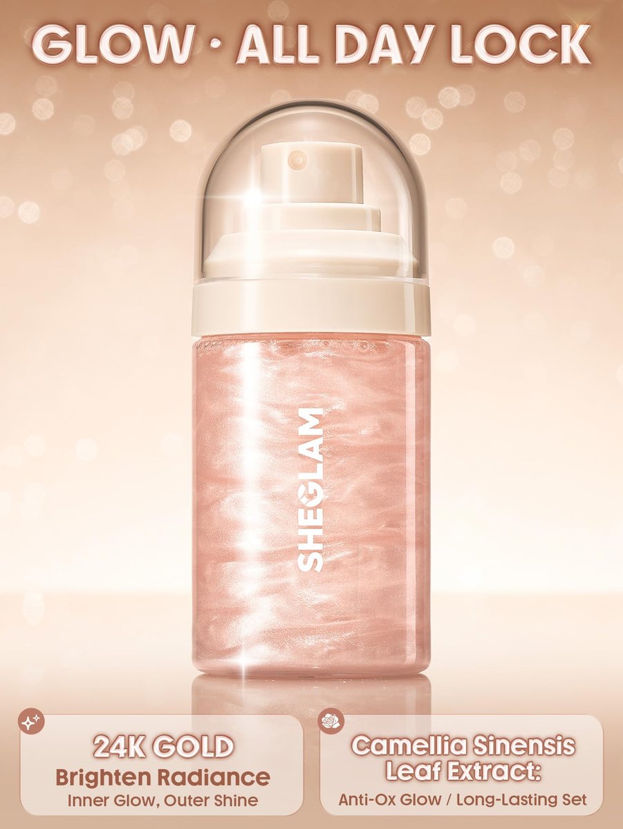 SHEGLAM Light Me Up Luminous Waterproof Makeup Setting Spray – Long Lasting, Clear Finish - görsel 3