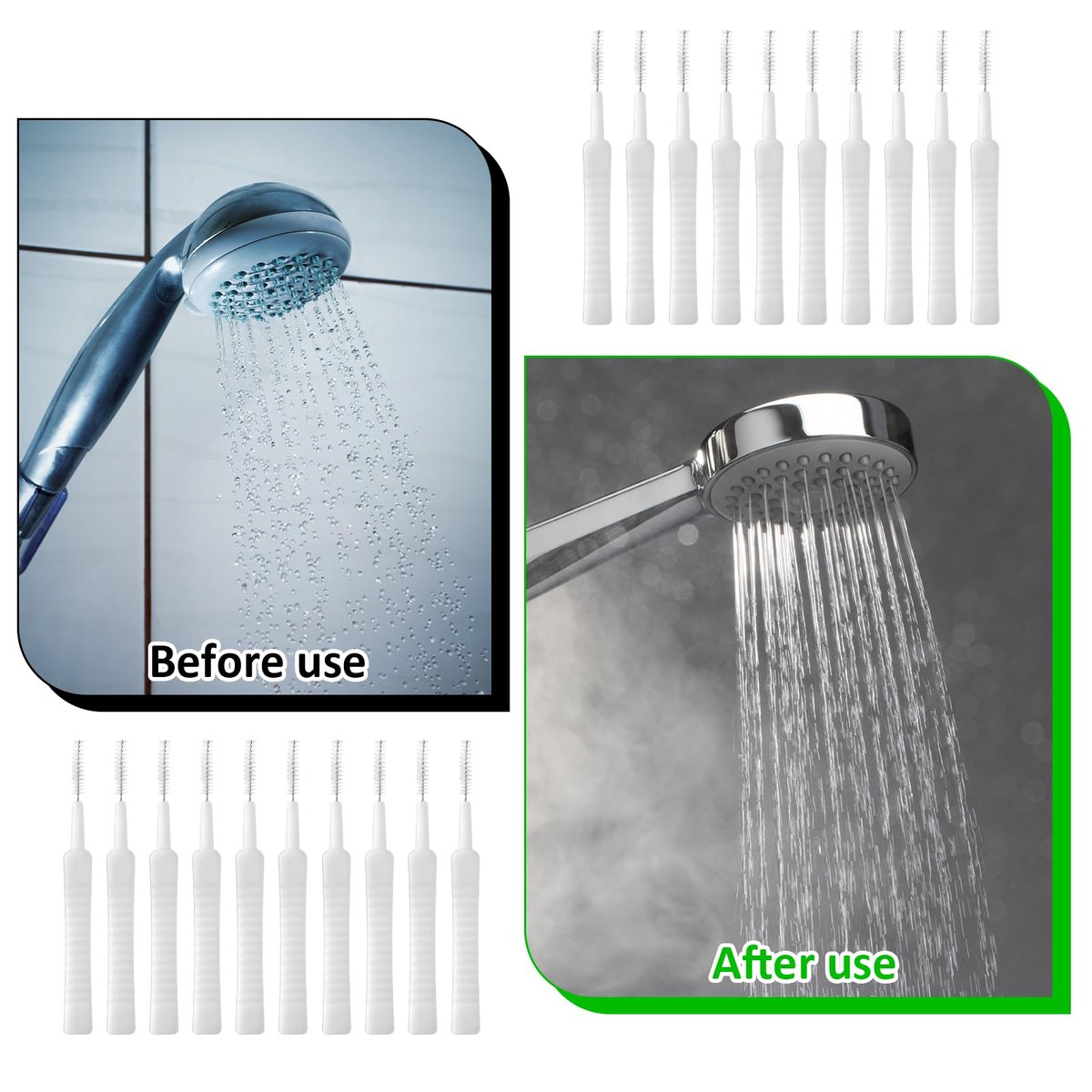 70-Piece Shower Head Cleaning Brush Set – Anti-Clogging Gap & Crevice Cleaner for Small Holes, Multipurpose Bathroom Cleaning Tool Avelisse