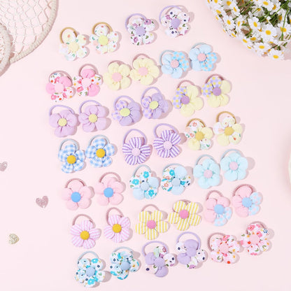 40 PCS Toddler Hair Ties for Girls - Cute Flower Mini Scrunchies, Elastic Rubber Hair Bands for Kids, Toddlers & Infants (Multi-Colored)
