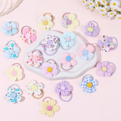 40 PCS Toddler Hair Ties for Girls - Cute Flower Mini Scrunchies, Elastic Rubber Hair Bands for Kids, Toddlers & Infants (Multi-Colored)