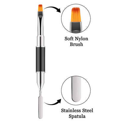 CHEMAILON 6-Pack Dual-Ended Nail Art Liner Brushes for Poly Extension Sculpture Gel – Fine Drawing Sizes 5/8/11/19/24mm