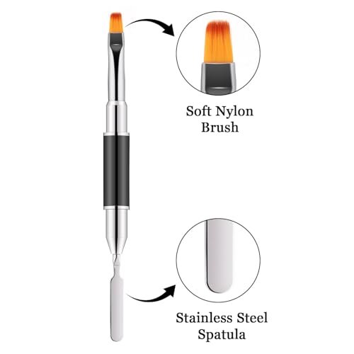 CHEMAILON 6-Pack Dual-Ended Nail Art Liner Brushes for Poly Extension Sculpture Gel – Fine Drawing Sizes 5/8/11/19/24mm - görsel 6