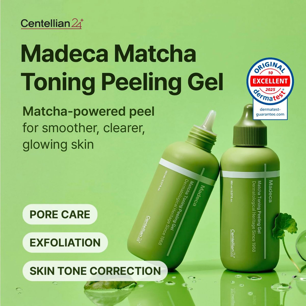 CENTELLIAN 24 Madeca Matcha Peeling Gel – Gentle Exfoliator for Clear, Smooth & Balanced Skin, 5.07 fl oz - görsel 3