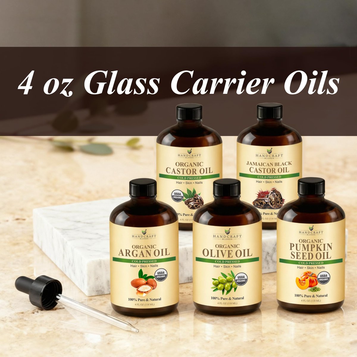 Glass Oil Dropper for 4 oz Bottles with Plastic Protector – Essential Oils & Carrier Oils – Handcraft Blends - görsel 3