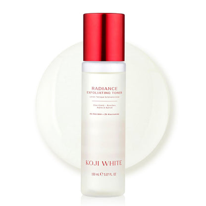 Koji White Exfoliating Toner for Face – 5% PHA BHA Toner with 2% Niacinamide, Kojic Acid & Hyaluronic Acid – Hydrating & Soothing Facial Toner – Unscented for Sensitive Skin, Vegan Skincare, 5.07 Fl Oz