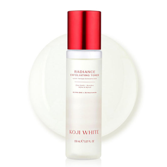 Koji White Exfoliating Toner for Face – 5% PHA BHA Toner with 2% Niacinamide, Kojic Acid & Hyaluronic Acid – Hydrating & Soothing Facial Toner – Unscented for Sensitive Skin, Vegan Skincare, 5.07 Fl Oz