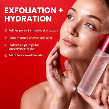 Koji White Exfoliating Toner for Face – 5% PHA BHA Toner with 2% Niacinamide, Kojic Acid & Hyaluronic Acid – Hydrating & Soothing Facial Toner – Unscented for Sensitive Skin, Vegan Skincare, 5.07 Fl Oz