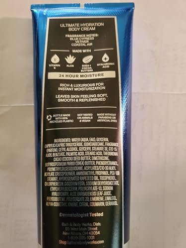 Bath & Body Works Men's Freshwater, Graphite, Ocean Ultimate Hydration Body Creams 8 oz (Pack of 3) Avelisse