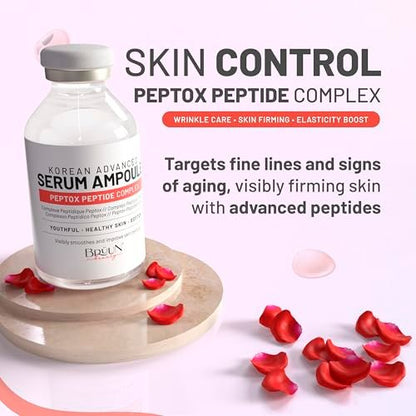 BRÜUN Peptox Peptide Facial Serum Ampoule – Hydrating Korean Skincare Serum for Face and Body, 1.18 fl.oz Avelisse