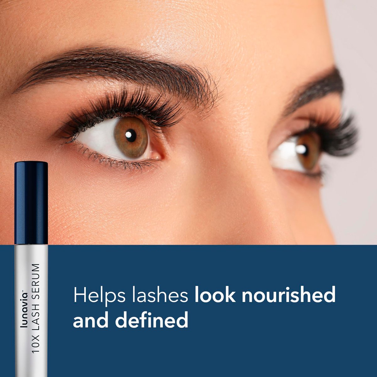 Lunavia 10X Lash Serum - Peptide & Botanical Eyelash Conditioner with Ginseng Extract for Stronger, Healthier Lashes - Daily Lash Care (1 ml, Clear) Avelisse