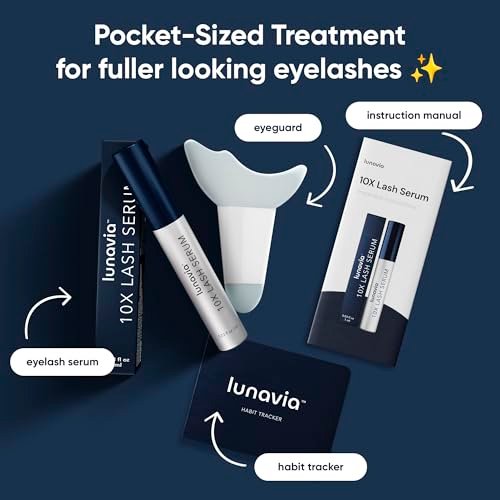 Lunavia 10X Lash Serum - Peptide & Botanical Eyelash Conditioner with Ginseng Extract for Stronger, Healthier Lashes - Daily Lash Care (1 ml, Clear) Avelisse