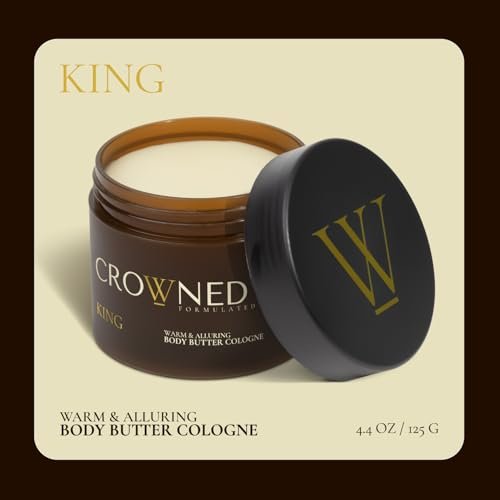 Crowned Skin Reign and King Body Butter Cologne Bundle | As Seen on Shark Tank | Sandalwood, Leather, Fresh & Nautical Scents | Natural Shea & Mango Butters | All-Day Fragrance Avelisse