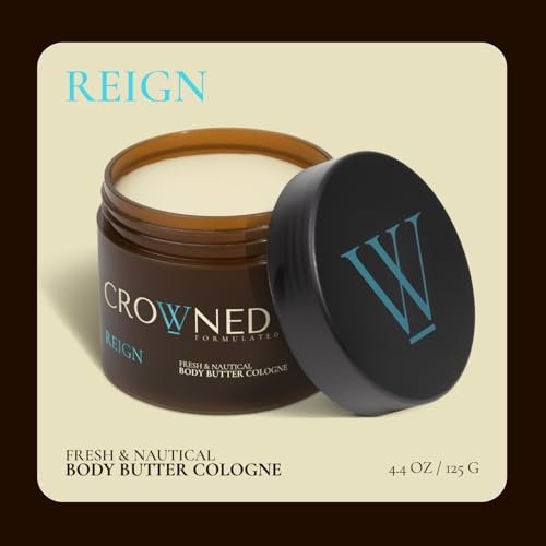 Crowned Skin Reign and King Body Butter Cologne Bundle | As Seen on Shark Tank | Sandalwood, Leather, Fresh & Nautical Scents | Natural Shea & Mango Butters | All-Day Fragrance Avelisse