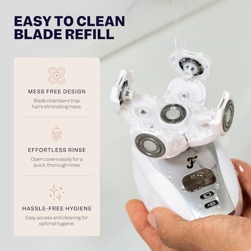 Freebird FlexSeries BodySmooth Rotary Blade Refill for Women - Gentle Shave for Sensitive Skin, 5 Contouring Heads, Mess-Free Cleanup Avelisse