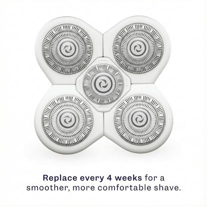 Freebird FlexSeries BodySmooth Rotary Blade Refill for Women - Gentle Shave for Sensitive Skin, 5 Contouring Heads, Mess-Free Cleanup Avelisse