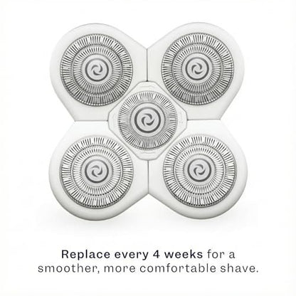 Freebird FlexSeries BodySmooth Rotary Blade Refill for Women - Gentle Shave for Sensitive Skin, 5 Contouring Heads, Mess-Free Cleanup Avelisse